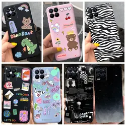 Cute Cartoon Cases For Realme 8 4G 5G Case Realme 8 Pro Coques Bear Zebra Dinosaur Soft Bumper For Oppo Realme 8i Housing Etui