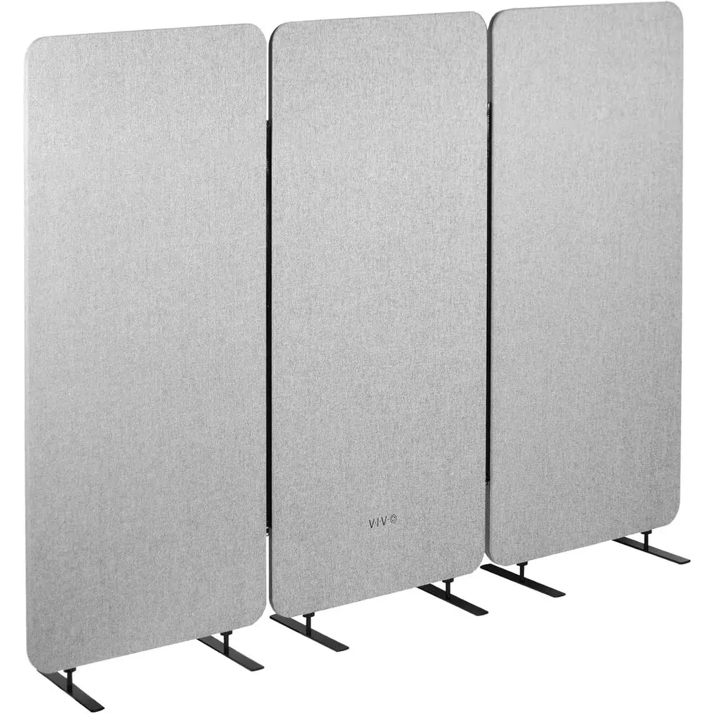 

Серый экран для защиты от посторонних глаз 72x56, 3-панельный акустический разделитель, 24 панели