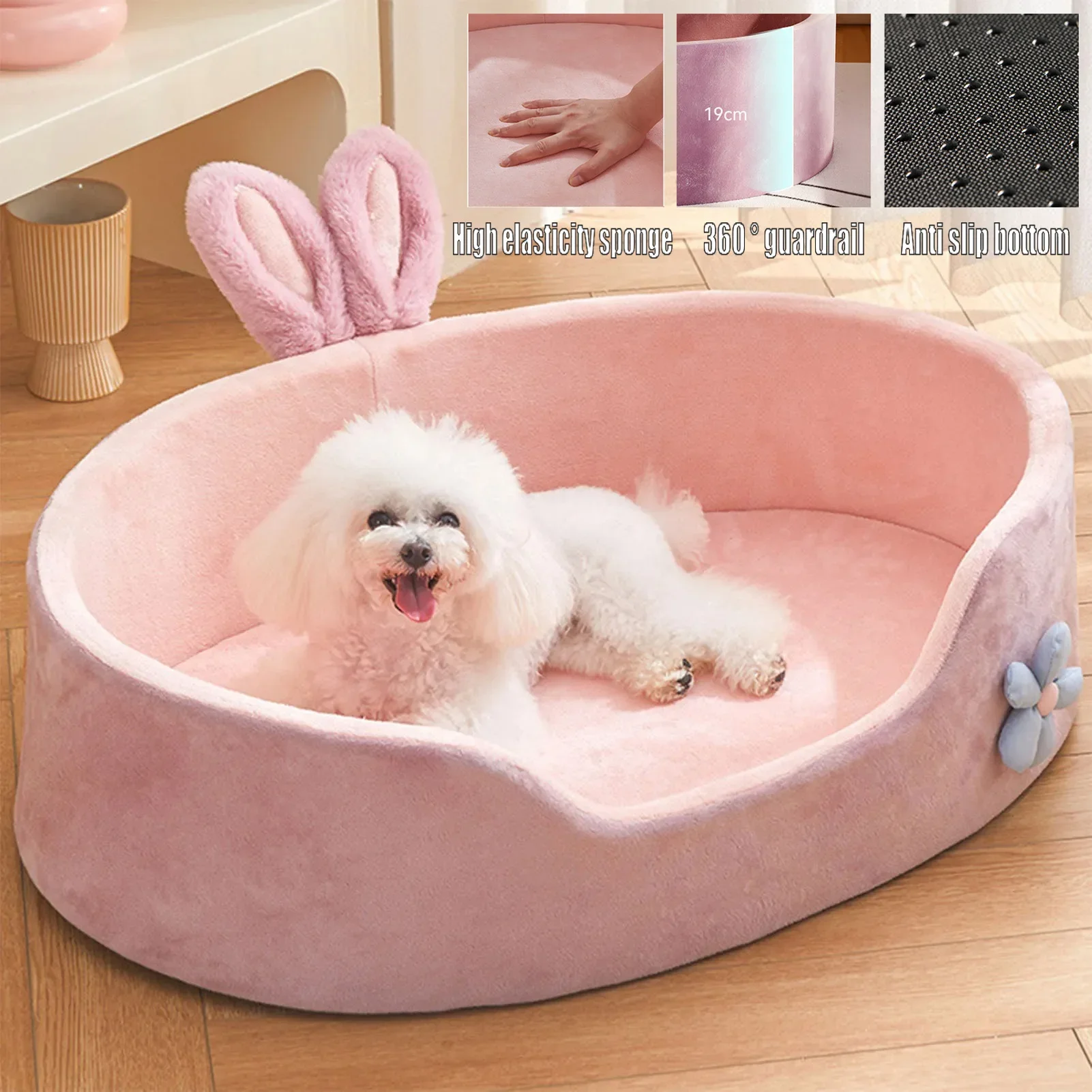 

1PC Detachable Pet Bed Detachable Washable Dog Sleeping Bed Soft Comfortable Warm Cat Beds for Four Seasons Soft Pet Beds