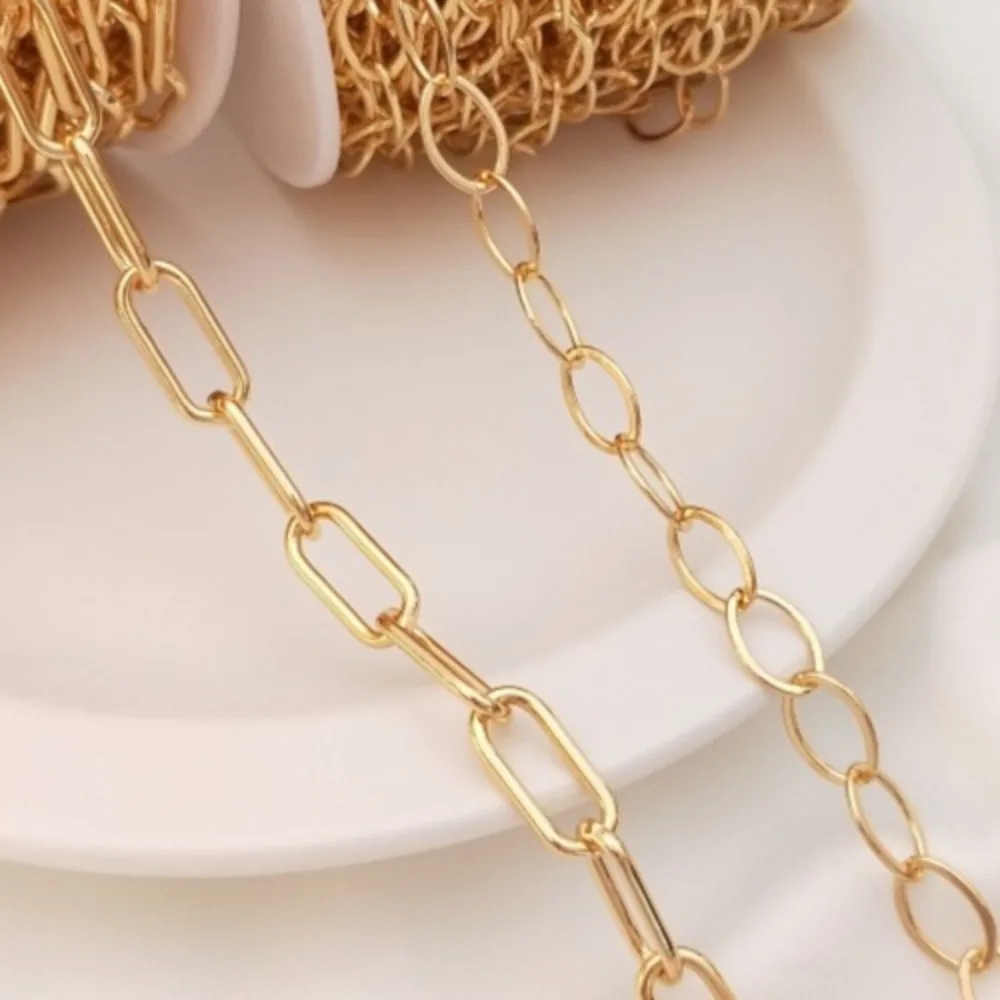 

14K Gold Color European American Style Rough Chain Popular Handmade Loose Chain DIY Bracelet Sweater Chain Necklace Material