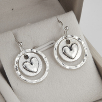 Retro Punk Style Heart-shaped Geometric Pendant Earrings, Women's Personalized Trendy Holiday Party Accessories Gifts