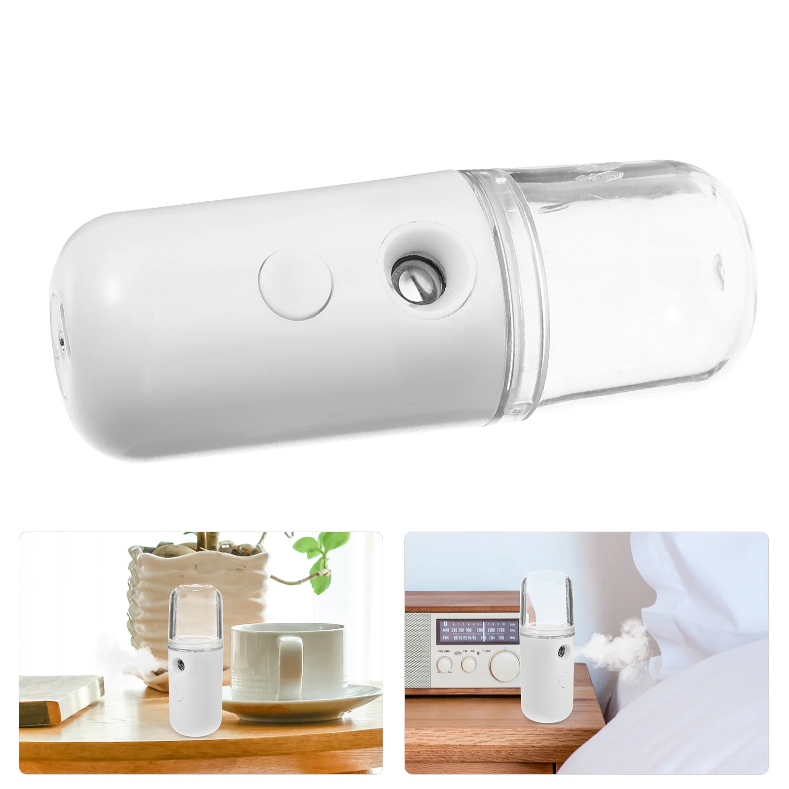 

1pc Humidifier Air Moistener For Home Car Office Softens Dry Skin Ultrasonic Aromatherapy Diffuser White Skincare Tool