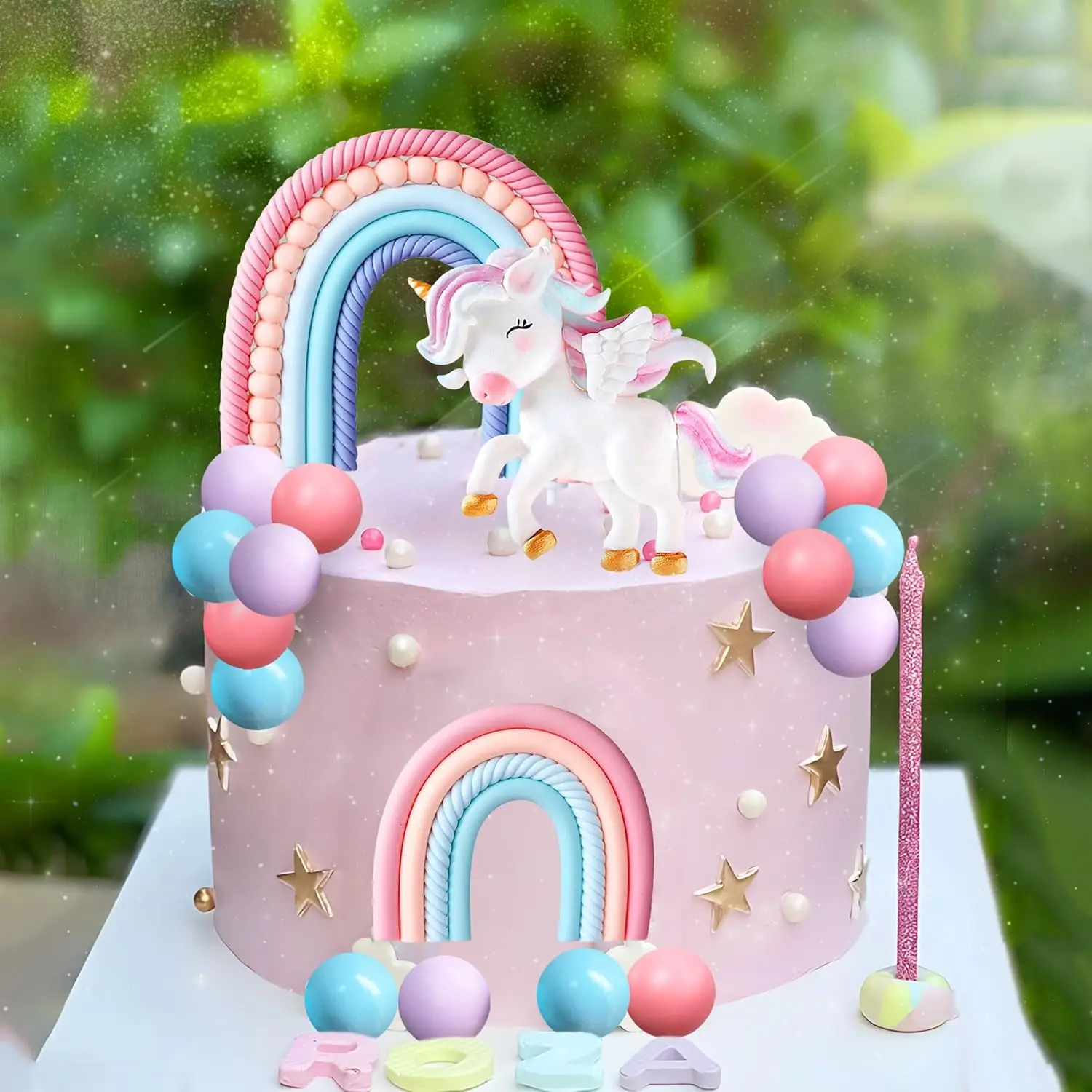 Regenbogen Pony Einhorn Kuchen Dekoration Pony Geburtstag Dekoration Einhorn Party Gefälligkeiten Geburtstag Kuchen Dekoration für Mädchen – Detail 12