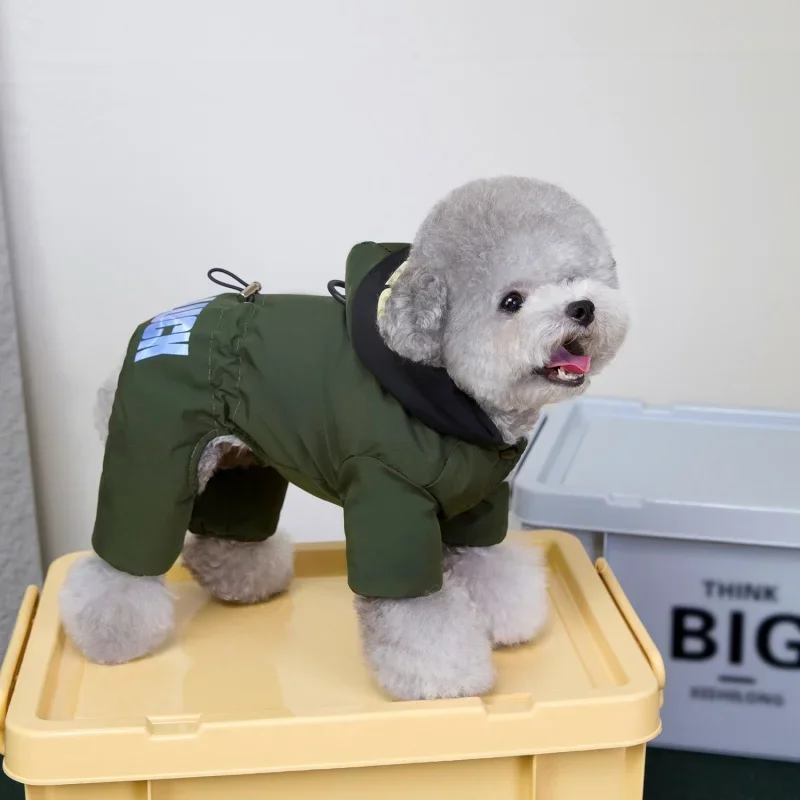 Hooded Winter Warm Thicken Pet Dog Jacket Dog Jumpsuit Clothes For Small Large Dogs Puppy Clothing Cat Coat Supplies Waterproof