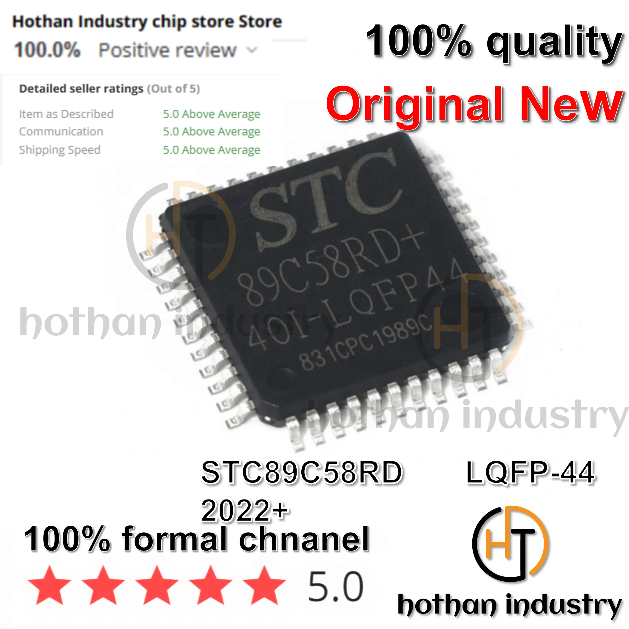 100% NEW STC89C58RD 89C58RD CPU core: 51 series Operating voltage range: 3.5V~5.5V Program storage capacity: 32KB