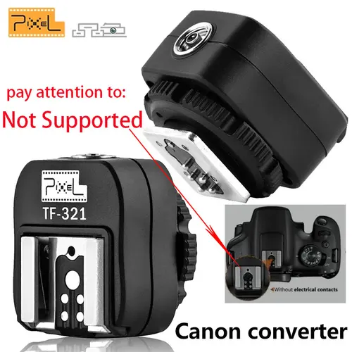 Imagen 1 del producto PIXEL TF-321 TTL convertidor de zapata a adaptador de conversión de zócalo de sincronización de PC para Canon