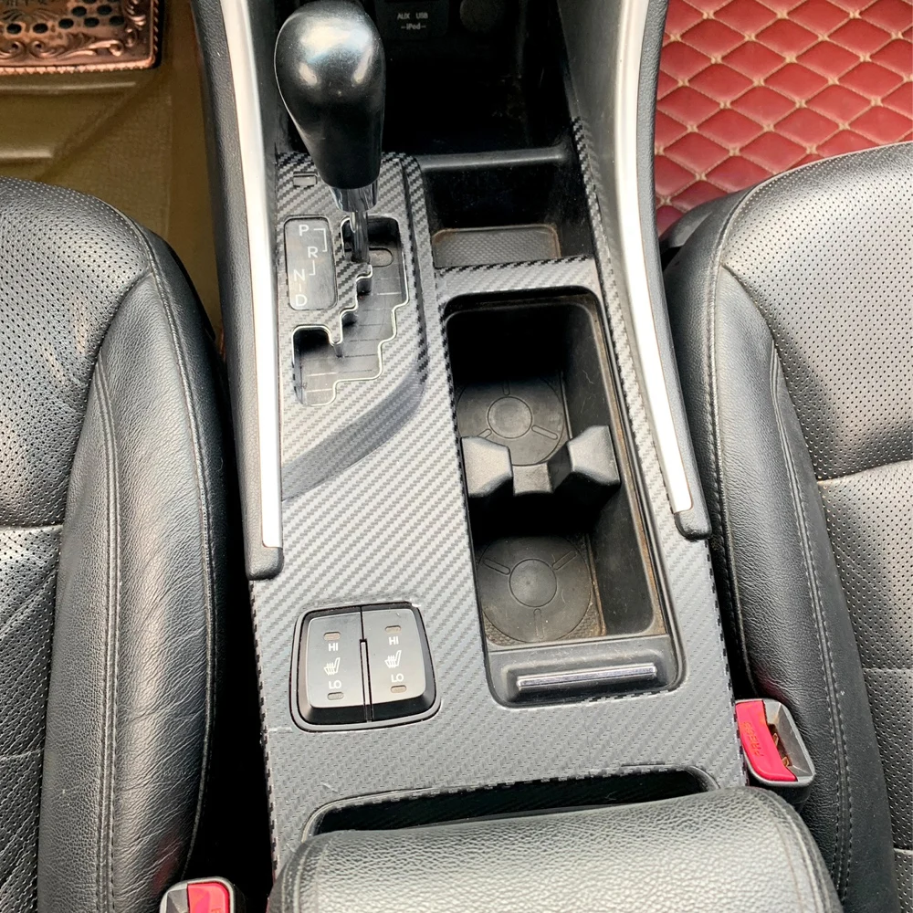 Carbon Fiber Interior car Sticker For Hyundai Sonata YF 2011-14 Central Console Gear Shift Panel Door Handle Cover Trim