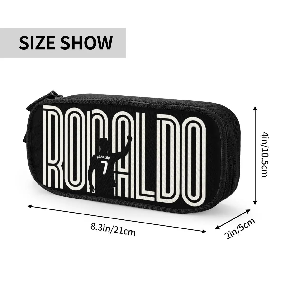 Imagem -06 - Ronaldos Futebol Cr7 Lápis Cases Lovely Pen Holder Bolsa Grande Capacidade Material Escolar Zipper Lápis para Meninos e Meninas