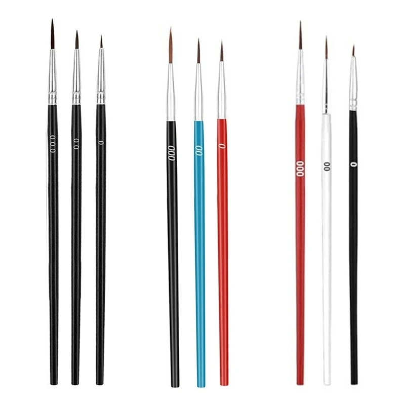 30 ชิ้น/เซ็ต Fine Paint ชุดแปรง Tiny รายละเอียดแปรงทาสี #0 #00 #000 สำหรับโรงเรียน