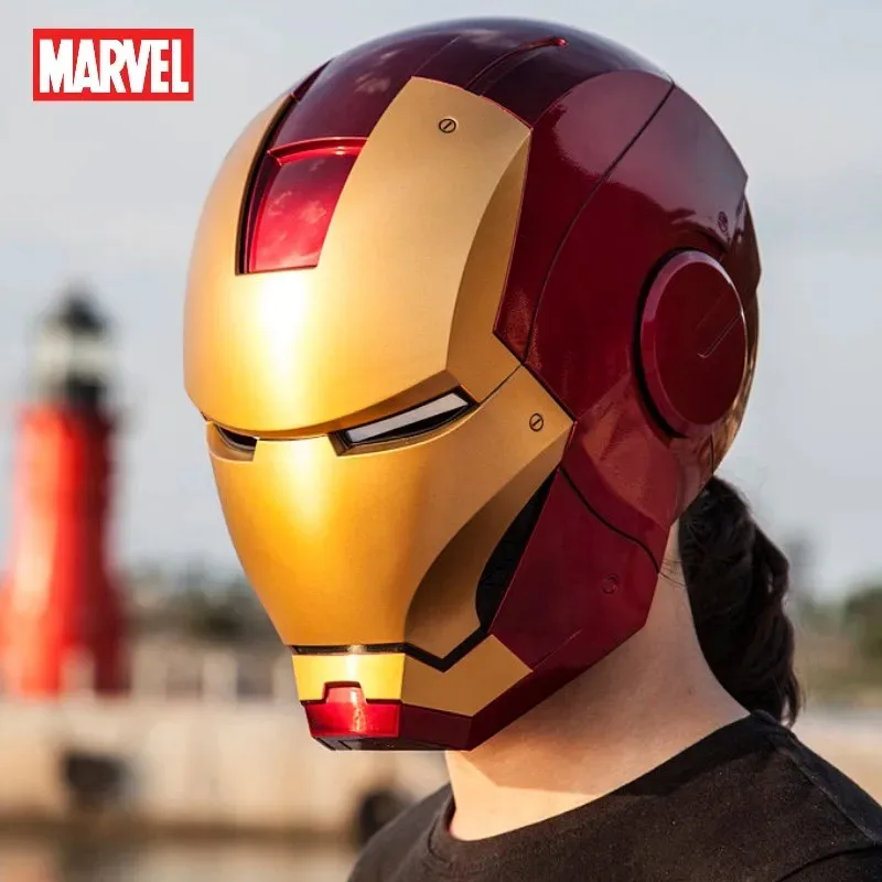 

2024 New Marvel Avengers Iron Man Helmet Cosplay 1:1 Light Led Ironman Mask Pvc Action Figure Toys Adult Gift Collectible model