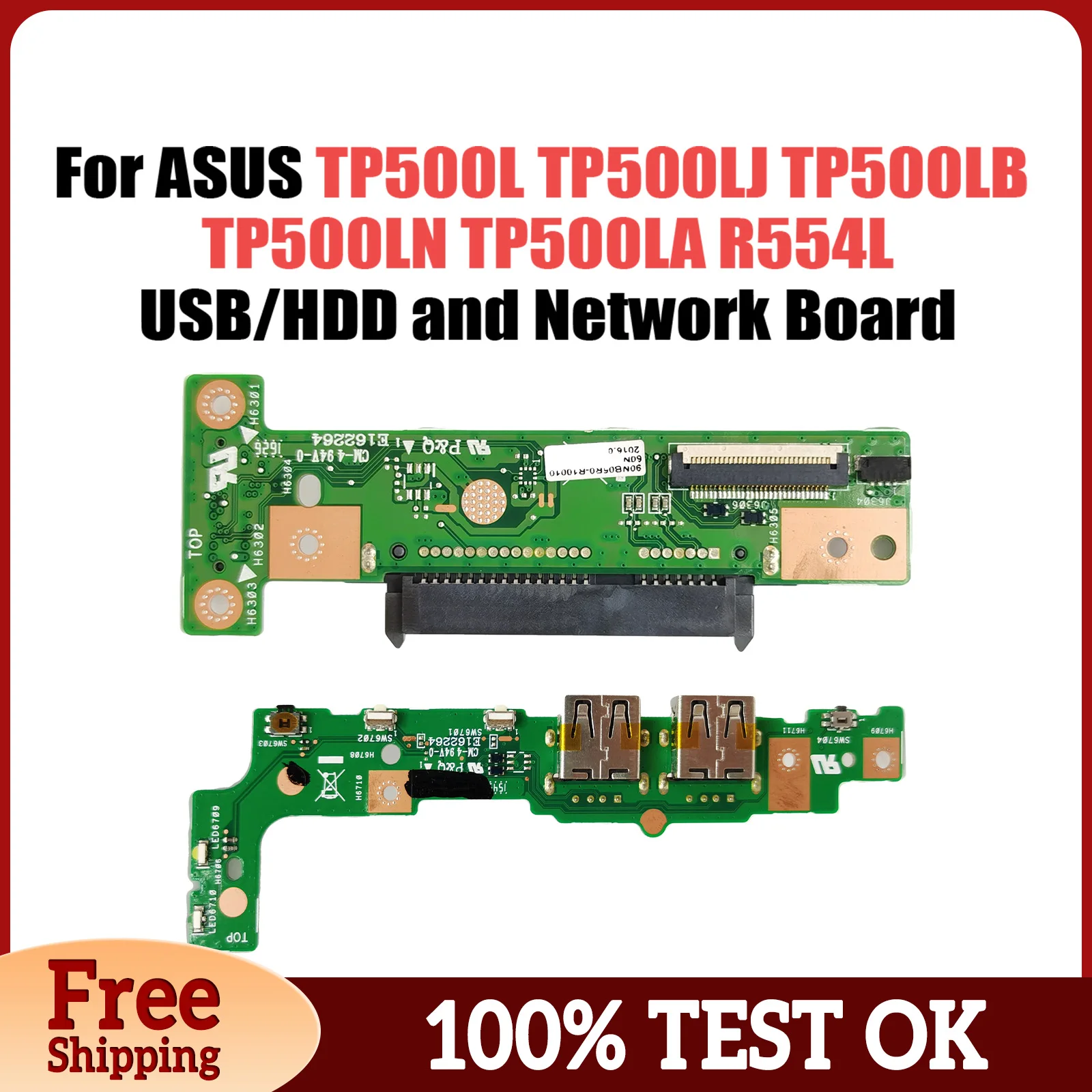 For ASUS TP500L TP500LJ TP500LB TP500LN TP500LA R554L USB/HDD Connector Board and Network board 100% Tested Fast Ship