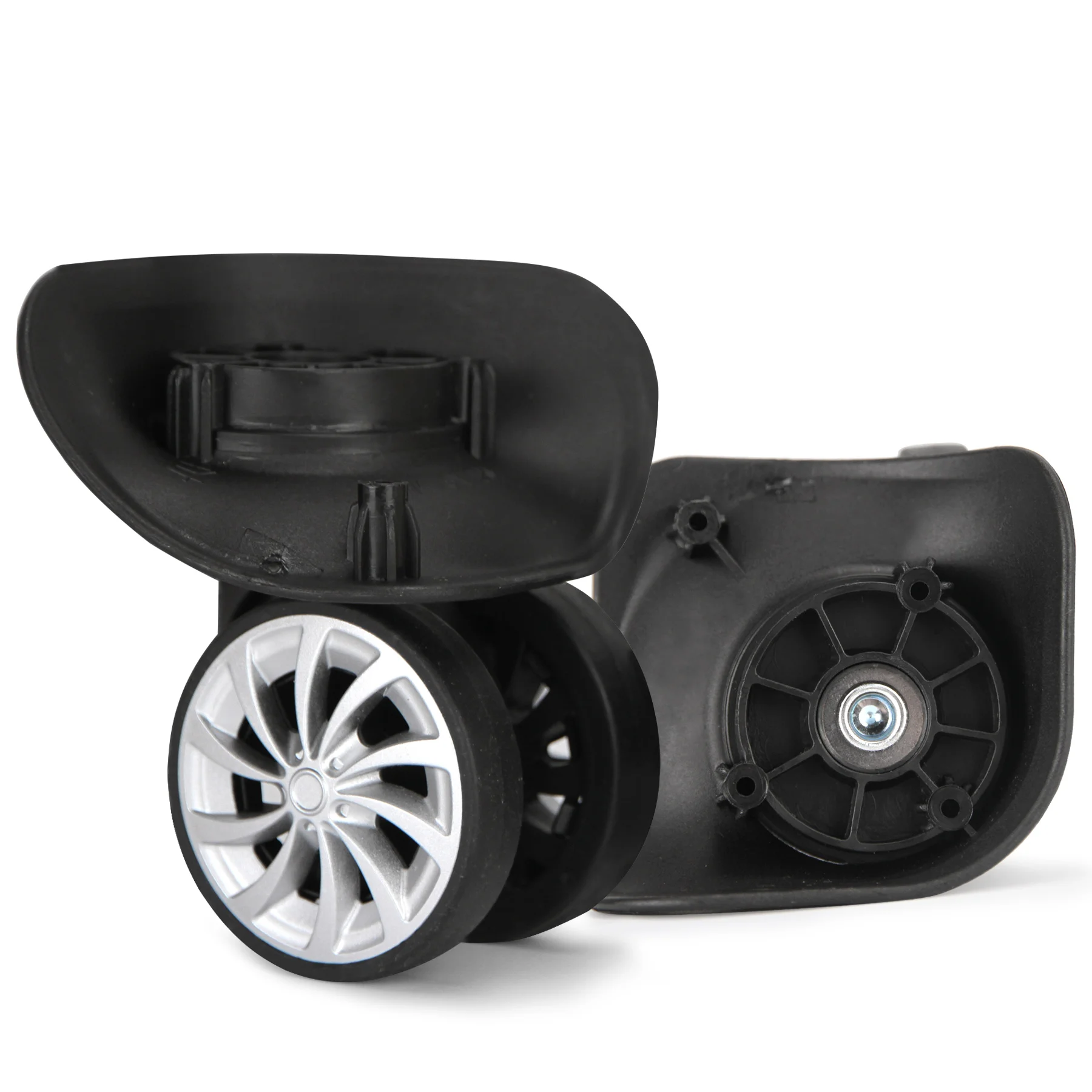 

1Pair Sliver Luggage Replacement Wheel Double Row 360° Spinner Swivel Casters Travel Suitcase Repair Wheels Luggage Accessories