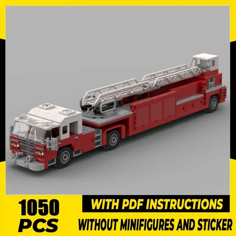 Véhicule de lutte contre l'incendie, blocs de construction MOC, modèle de camion de pompiers, briques technologiques, jouets d'assemblage DIY, cadeaux de construction pour les fêtes