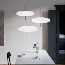 Modern Simple Astep Pendant Light Restaurant Living Lamp Bedroom Study Bar LED Lamp Black And White UFO Chandelier