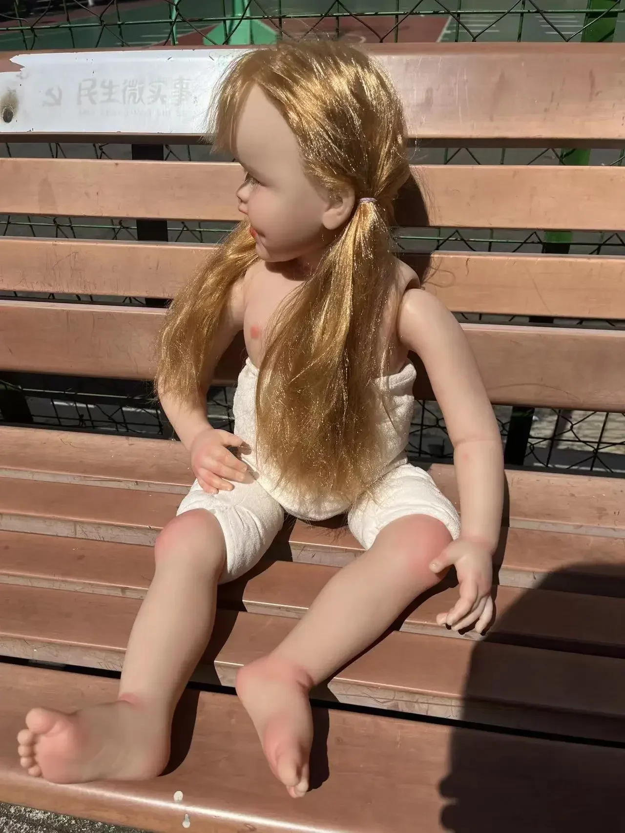 DLS Aangepaste Limited Supply 29 inch Reborn Babypop Kuiltje Handgeworteld Blond Haar Geschilderd Kits DIY Deel