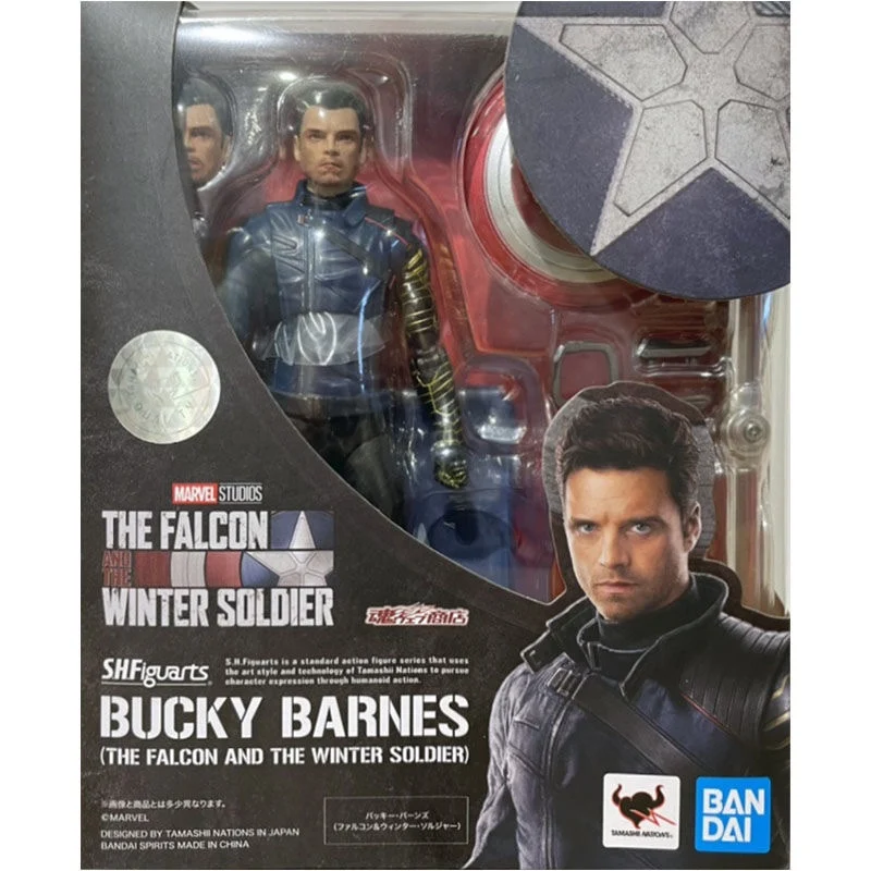 Bandai Original SHFiguarts FALCON Bucky Barnes Captain America THE FALCON WINTER SOLDIER Marvel Comics Active Joints Model Toys