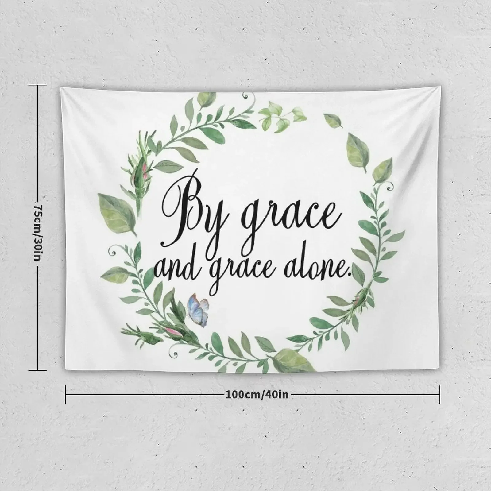 Grace And Grace Alone - Christian Quote Tapestry Decoration For Bedroom Wall Decoration Tapestry