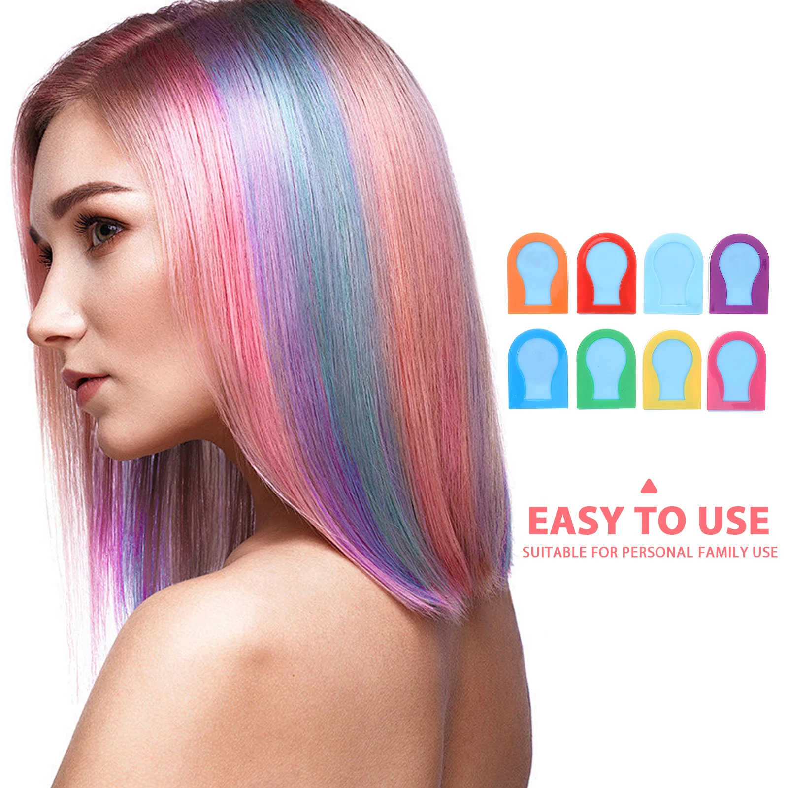 

8pcs Hair Chalk Temporary Dye Powder Kids Safe Washable Colorful Spray Dark Blue Festival Hair Coloring Tools