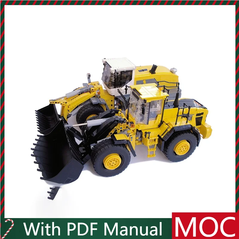 

1568 шт., желтый колесный погрузчик, модульные строительные блоки, модель для образования детей, сделай сам, сборка, дисплей, игрушка, подарки на день рождения, Рождество