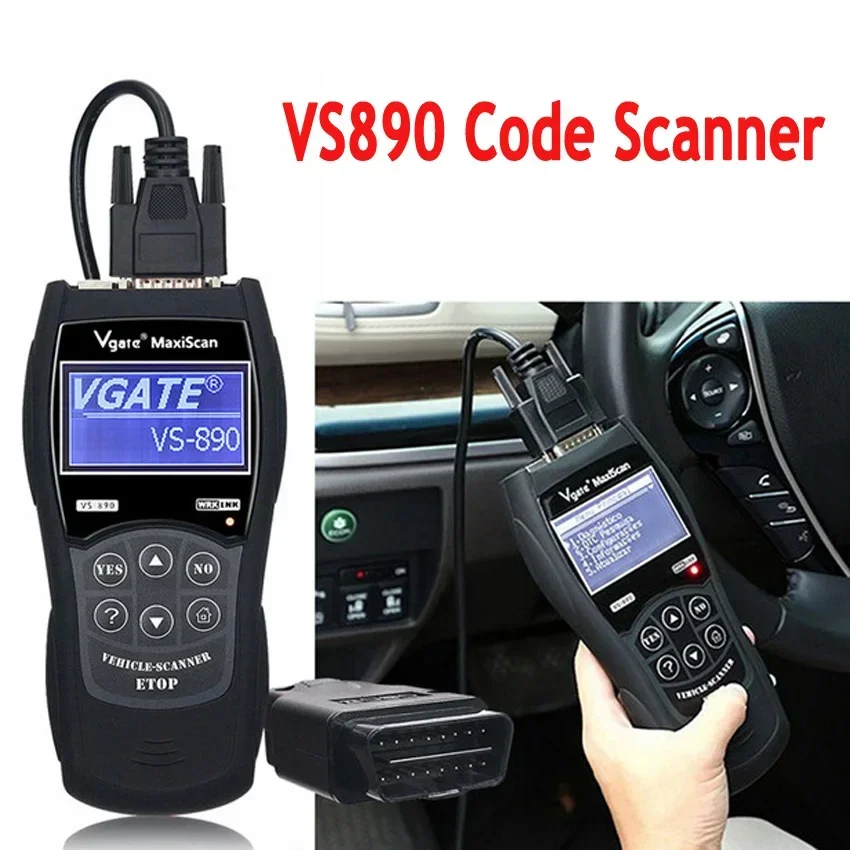 Vgate Scan Tool VS890 OBD2 Code Reader CAN-BUS Multi-Languages VS-890 OBD2 Diagnostic Scanner Car Detector Support SAE J1850 PWM