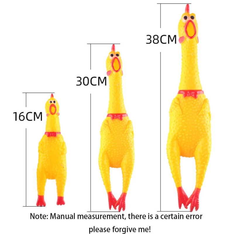 Pet Sound Toy Scream Chicken Squeezing Chewing Durable and Fun Rubber Ventilation Chicken Cat Dog Entertainment Toy