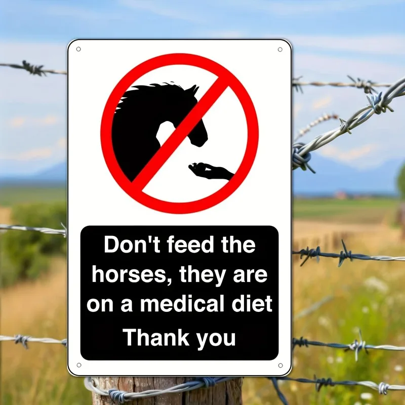 Letrero que indica que no se debe alimentar a los caballos, adhesivo para dieta médica, 20*30 cm, 8*12 pulgadas