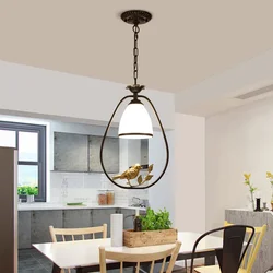 American Dining Room Chandelier Creative Bird E27 Iron Glass Lamps Modern Living Room Bedroom Corridor Balcony Decorative Lights