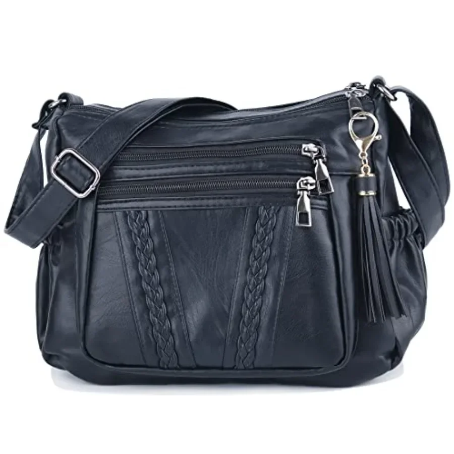 

Crossbody Bags For Women Pocketbooks Soft PU Leather Purses and Handbags Multi Pocket Shoulder Bag