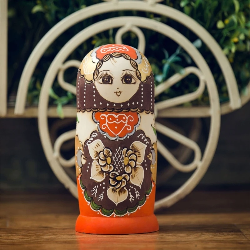 10 Lớp Nga Matryoshka Làm Tổ Búp Bê Gỗ Xếp Chồng Đồ Chơi Búp Bê Nghệ Thuật Truyền Thống Thủ Công Nhân Vật Trang Trí Bộ Sưu Tập