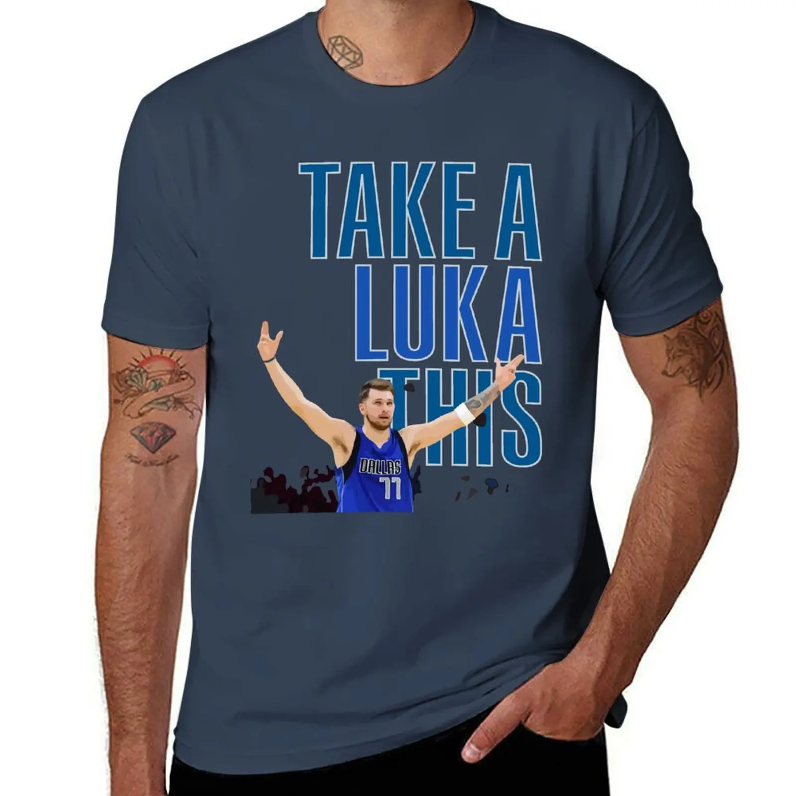 

Luka Doncic - Take a luka this! T-Shirt Work Daily Short Sleeve Top