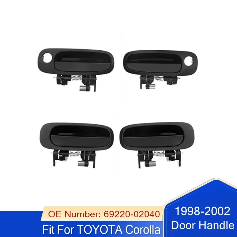

Новинка, 2 шт., черная внешняя дверная ручка, подходит для TOYOTA Corolla 1998-2002 69210-02040 69220-02040 69230-02030 69240-02030