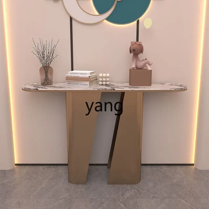 

LMM wind porch table against the wall strip case simple entry rock slab partition end view table marble