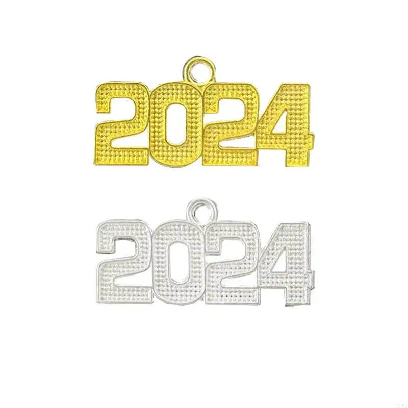 

N5KA Set of 100 DIY Pendant Pieces 2024 Year Shaped Pendant Ornament for Necklaces