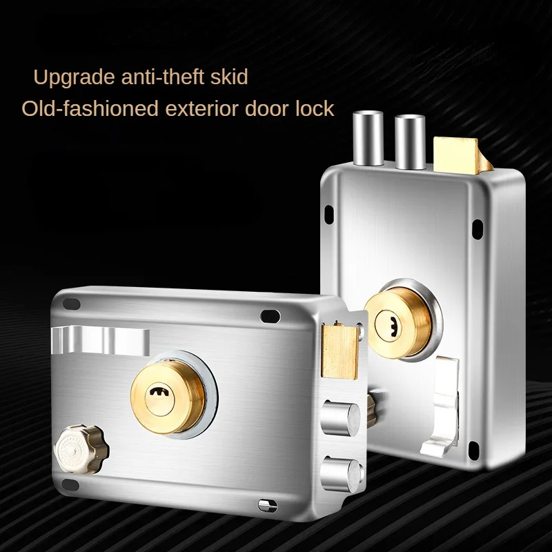 

External Household Universal Old Style Door Lock Anti-theft Lever Lock, Room Door Lock, Stainless Steel Iron Door Lock