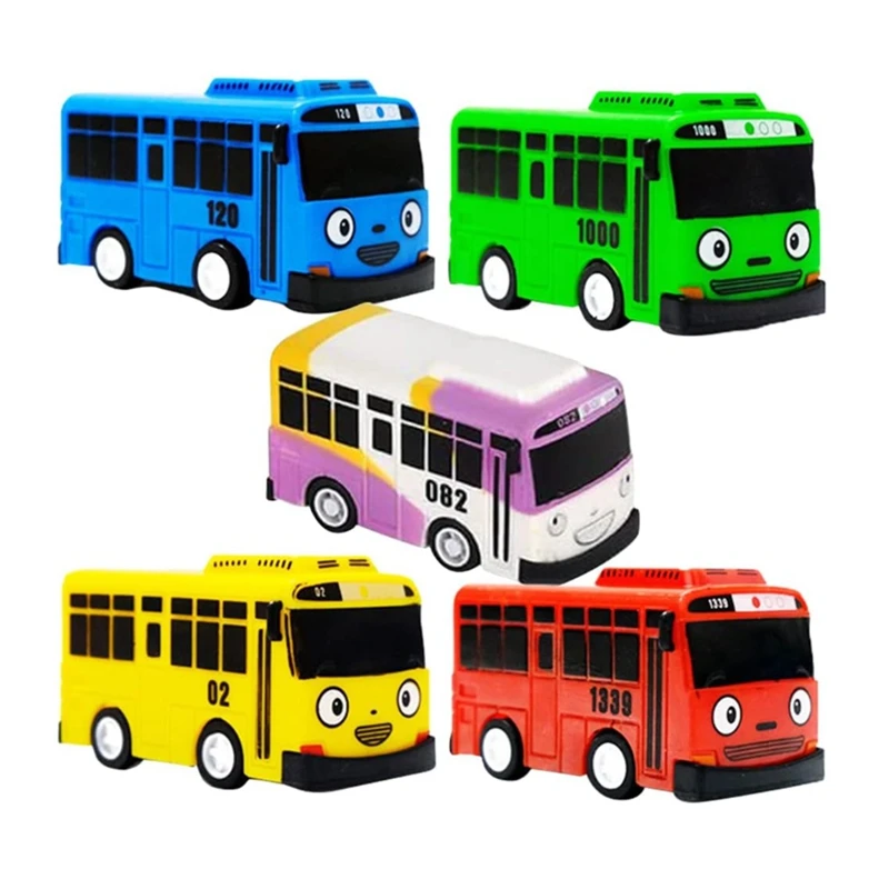 

5Pcs Mini Bus Toy Car Model Car Mini Pull Back Toy Cars Gifts For Boys Friends And Children, Birthday Party Gift