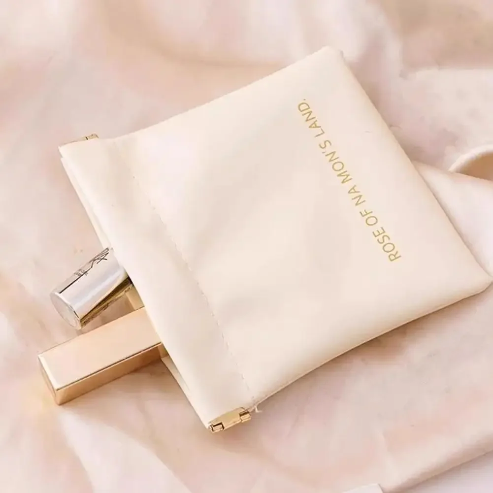 Portable Pu Leather Makeup Pouch Small Self-closing Storage Bag_voghion.com