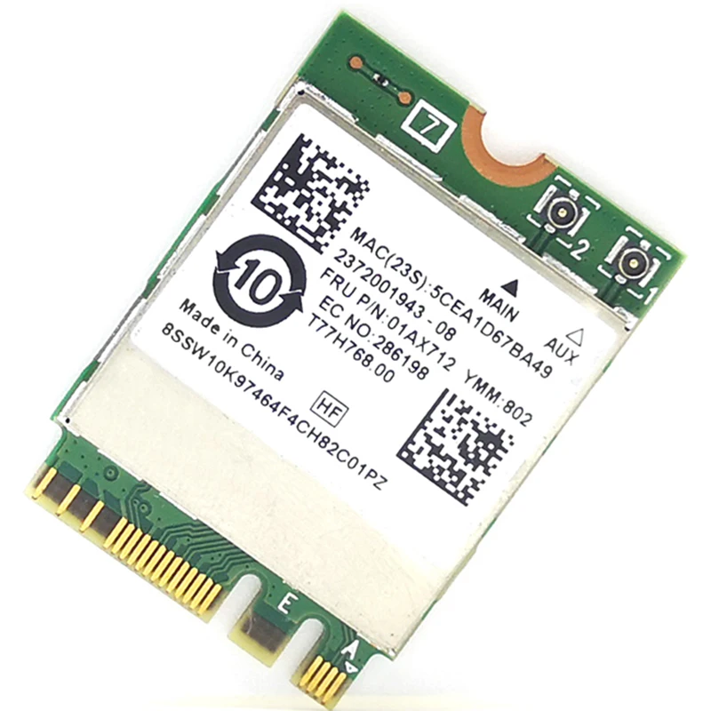 NGFF Wireless Card RTL8822BE 802.11Ac 433Mbps Wifi Bluetooth 4.0 01AX712 For Thinkpad L470 L570 T470 T570 X270