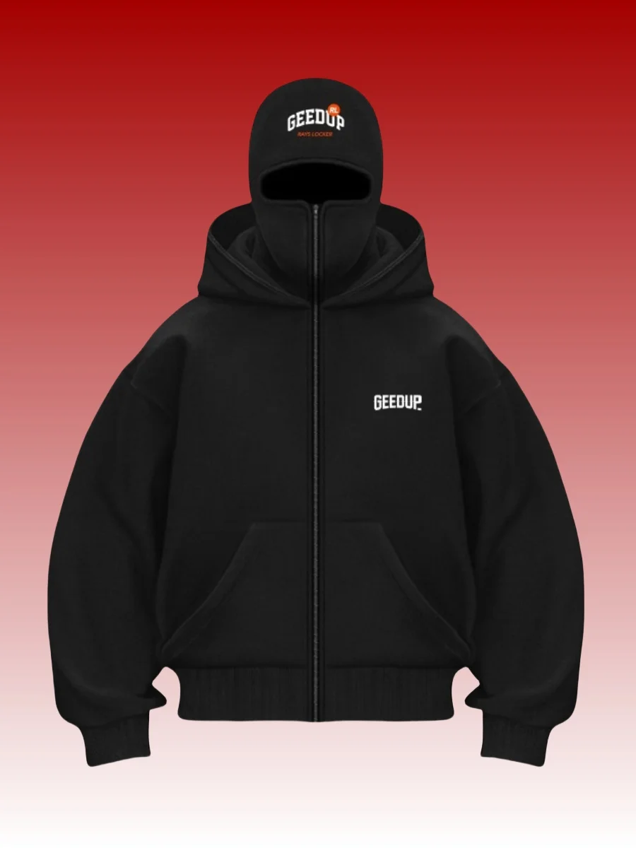 

Men's Y2K Hooded Zipper Parka Warm Autumn Winter Sports Casual Couple Hooded Shirt Face Mask Design