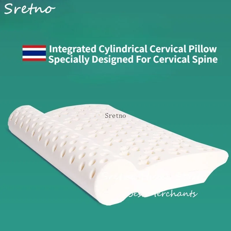 

SRETNO Natural Latex Neck Pillow for Soothing Cervical Spine, Relaxing Shoulders and Neck, Cylindrical Pillow for Sleeping Aid