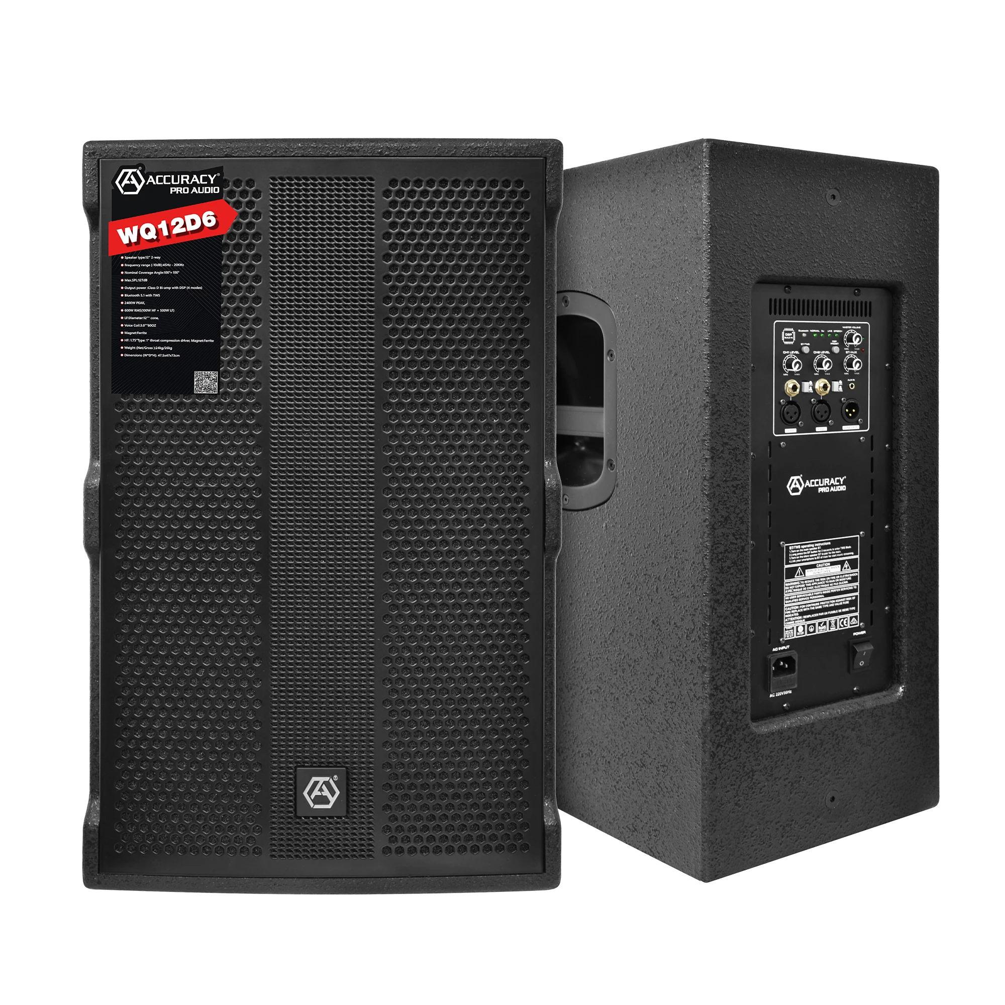 

Pro Audio WQ12D6 500W 12" PA System Subwoofer Speaker Professional Audio Active Wooden Speaker