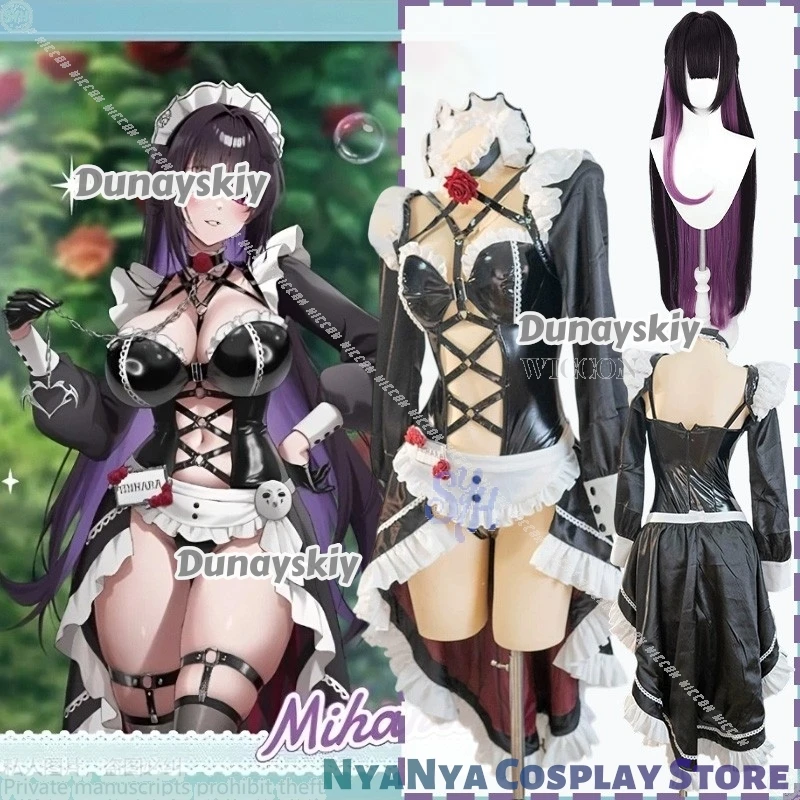 

Anime Game NIKKE Goddess Of Victory Cosplay Mihara 할로윈 의상 Kawaii Coffee Shop Maid Lolita Sexy Hollowed Out Lingerie Halloween