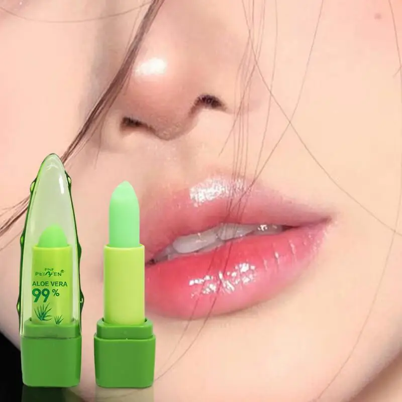 Lápiz labial que cambia de temperatura, bálsamo labial que cambia de Color, Aloe gelatinoso, hidratante