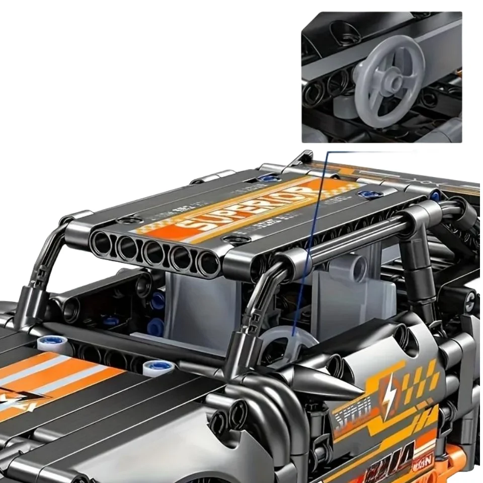 مكعبات بناء نموذج سيارة السباق الفائقة - مجموعة مكعبات بناء السيارات DIY MOC لألعاب البناء للأطفال