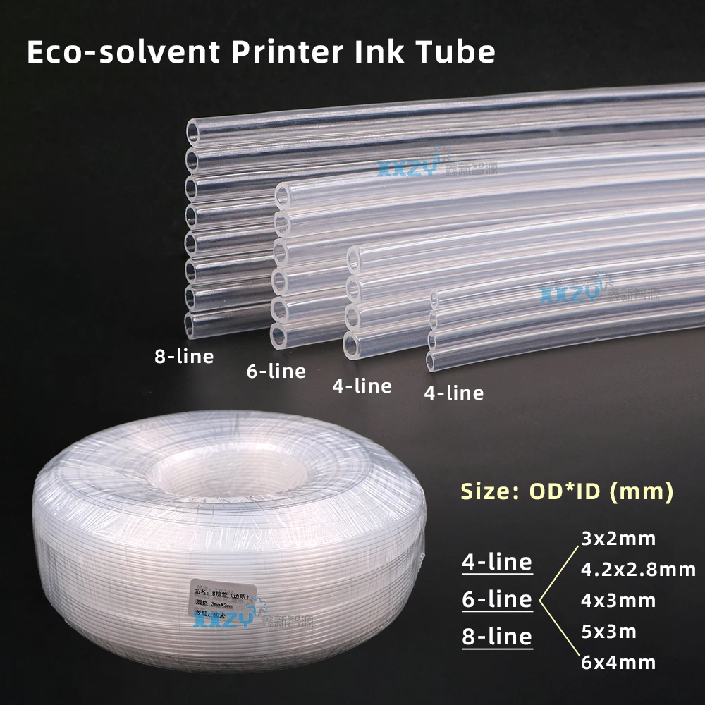 

5 м/лот, чернильная трубка для экосольвентного принтера, 4 линии/6 линий/8 линий, чернильный шланг, ряды для струйного принтера 3x2 мм/4x3 мм/6x4 мм, чернильная трубка