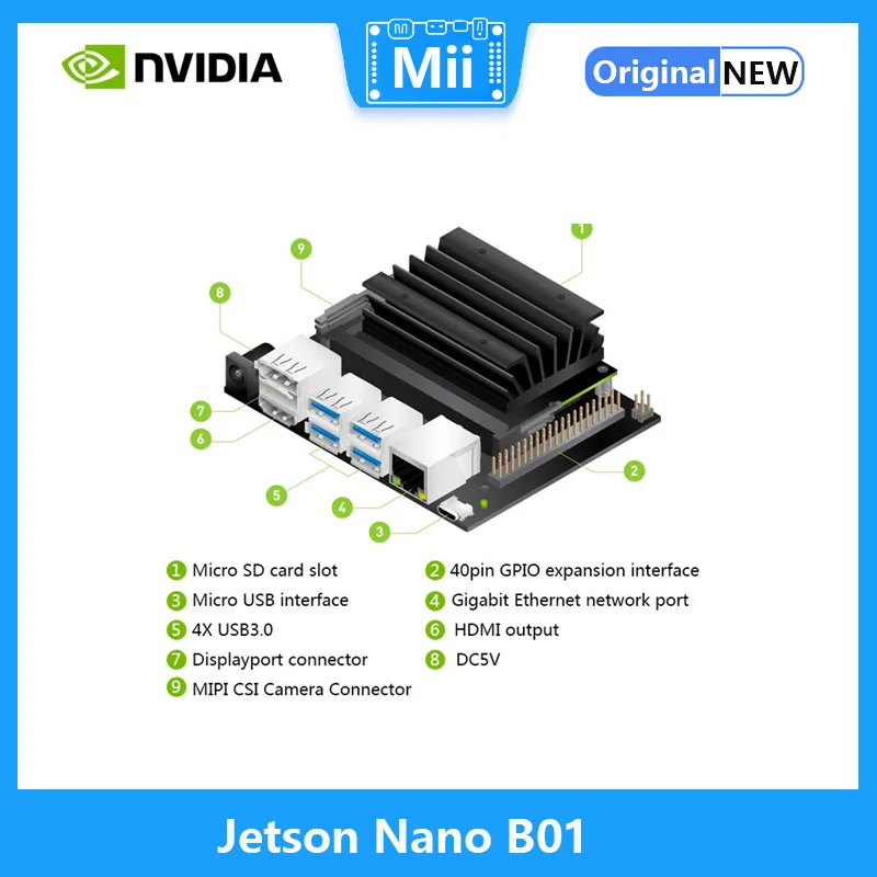 Jetson nano b01 4GB開発者キット、AI人工診断、rosビジョン、4g