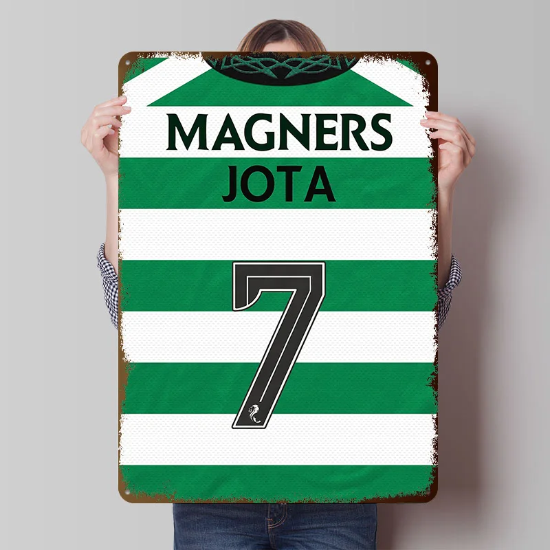Magners Jota-Póster de Metal de camiseta de fútbol celta, arte de pared personalizado, carteles de hojalata Retro Vintage para hombre, cueva, decoración de oficina y hogar