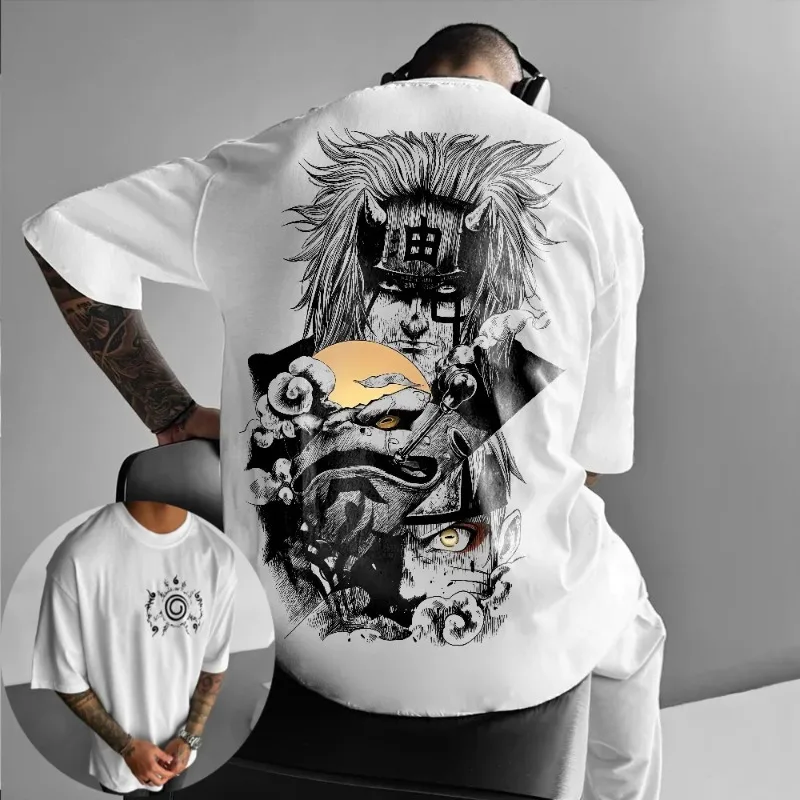 

Men's Anime T Shirt with 3D Print Naruto Character Design Unique Tees for Fans Stylish Casual Wear Anime Apparel Cool Back Print