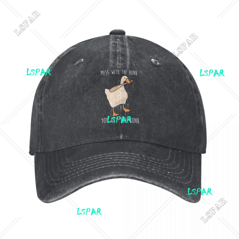 Untitled Goose Game Mess With The Honk You Get The Bonk Men Women Baseball Caps Distressed Denim Caps Hat Vintage Outdoor