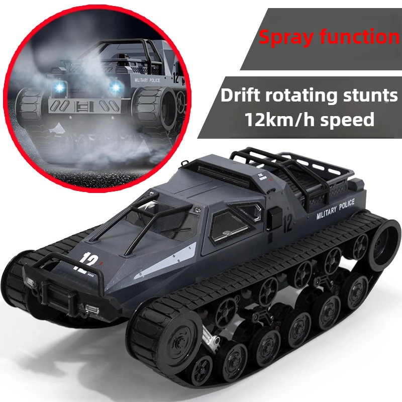 Cool Stuff Toy Tank Gift-1:12 High-speed Rc Drift Car,Climb Off-road Rc Cars,Fart Spray Track Rc Tank Model,Kawaii Toys For Boys