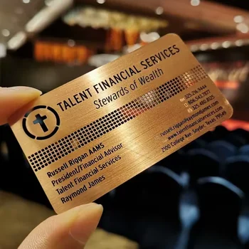 맞춤형 금속 명함, 스테인레스 스틸 카드 인쇄, 금 VIP 카드 각인, 100 개